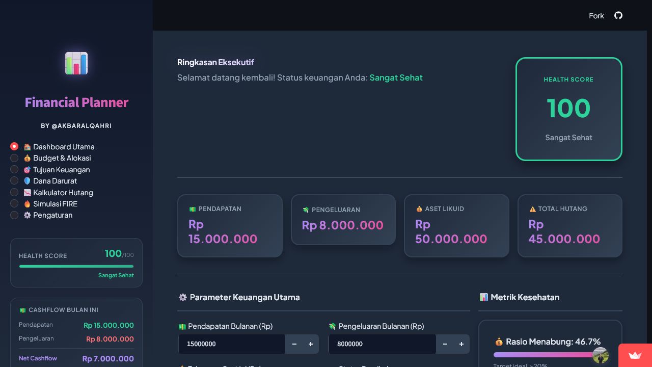 Financial Planner Dashboard preview